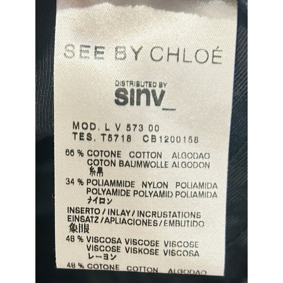 See by Chloé Black Sleeveless Tiered Mini Dress Women’s Size 8 – Made in Tunisia - Picture 3 of 13